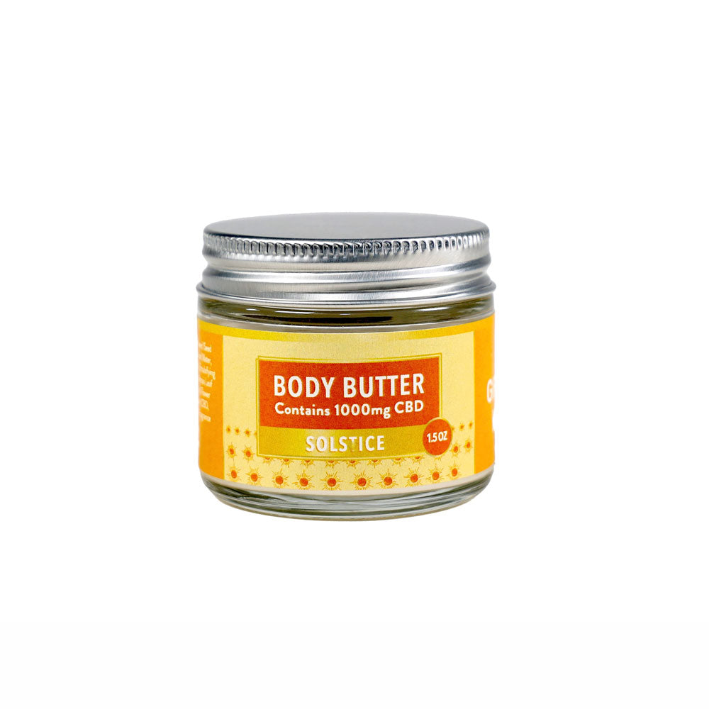 Jar of Body Butter - Solstice scent on a white background